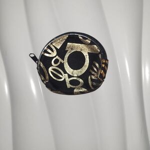 Bebe Black and Gold Women's Coin Purse